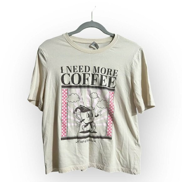 β I NEED MORE COFFEE Graphic Tee by ONLY β Size L - Picture 1 of 6